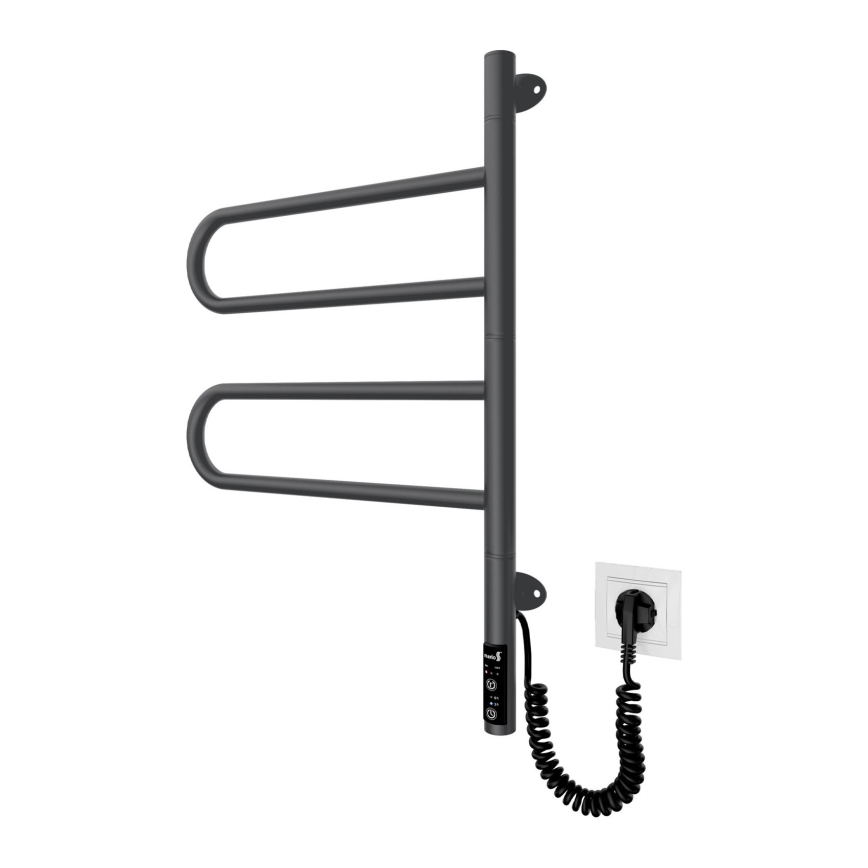 Električni rotirajući sušilnik za ručnike TRISTAR 75W/230V 62,5x44,5 cm IP44 nehrđajući čelik/crna