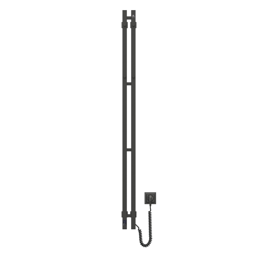 Električni sušač za ručnike s termostatom SILOUETTE 200W/230V 150,6 cm IP44, crni, desni