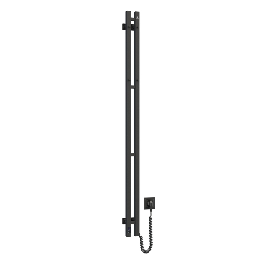 Električni sušač za ručnike s termostatom SILOUETTE 200W/230V 150,6 cm IP44, crni, desni