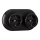 Elhard - Dvostruka zidna keramička retro utičnica za kućanstvo s okvirom SCHUKO 230 V crna