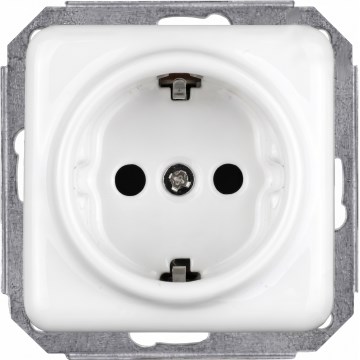 Elhard - Keramička retro kućna utičnica bez okvira SCHUKO 230 V bijela