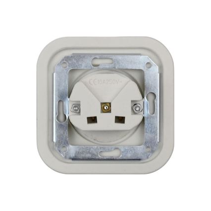 Elhard - Keramička retro kućna utičnica bez okvira SCHUKO 230 V bijela