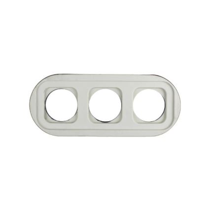 Elhard - Trostruka keramička retro kućna utičnica s okvirom SCHUKO 230V crna