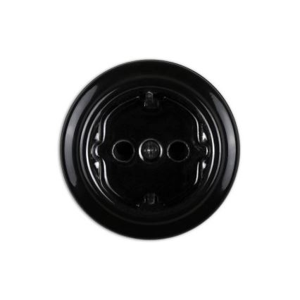 Elhard - Zidna keramička retro kućna utičnica SCHUKO 230V crna