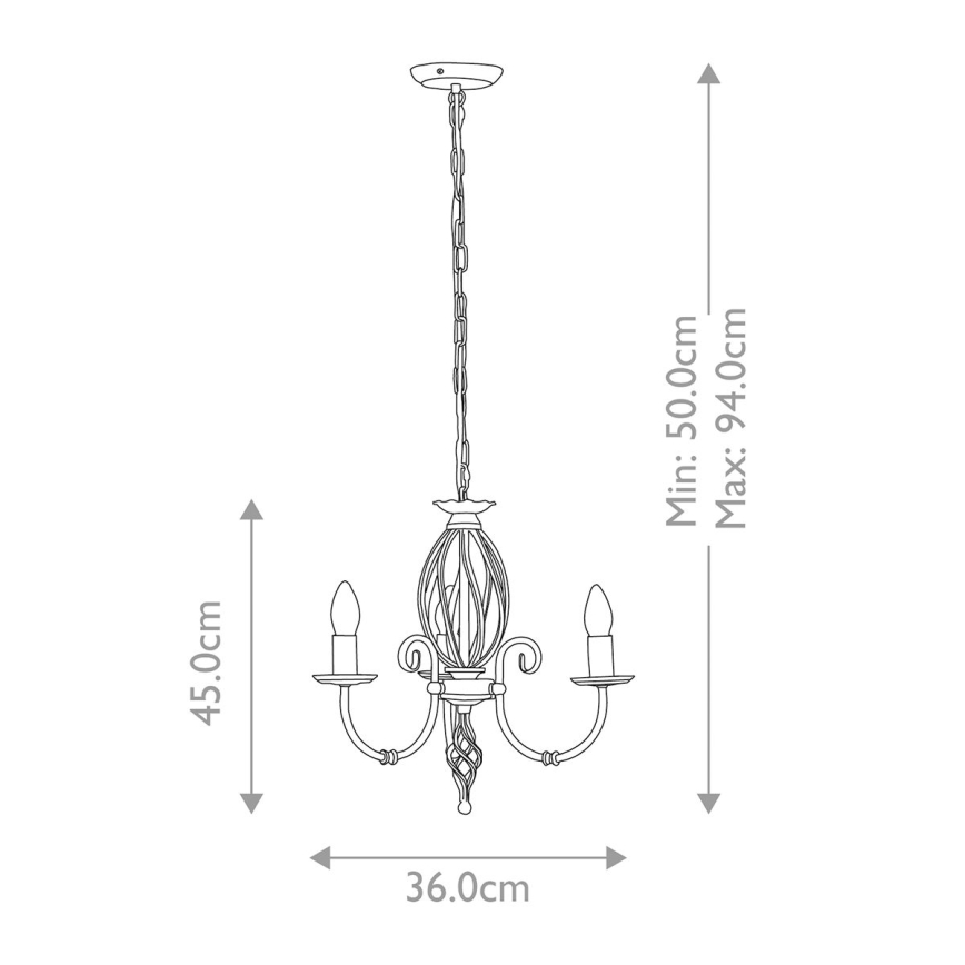 Elstead - Luster na lancu ARTISAN 3xE14/60W/230V