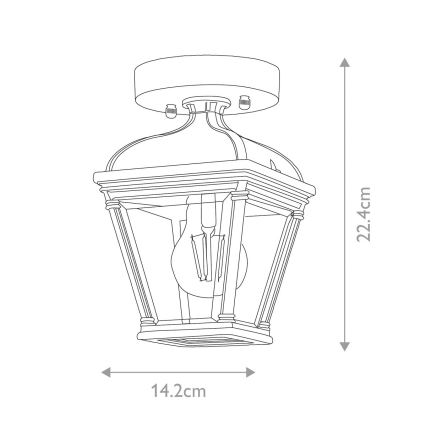 Elstead - Vanjska stropna svjetiljka BAYVIEW 1xE27/60W/230V IP44 crna