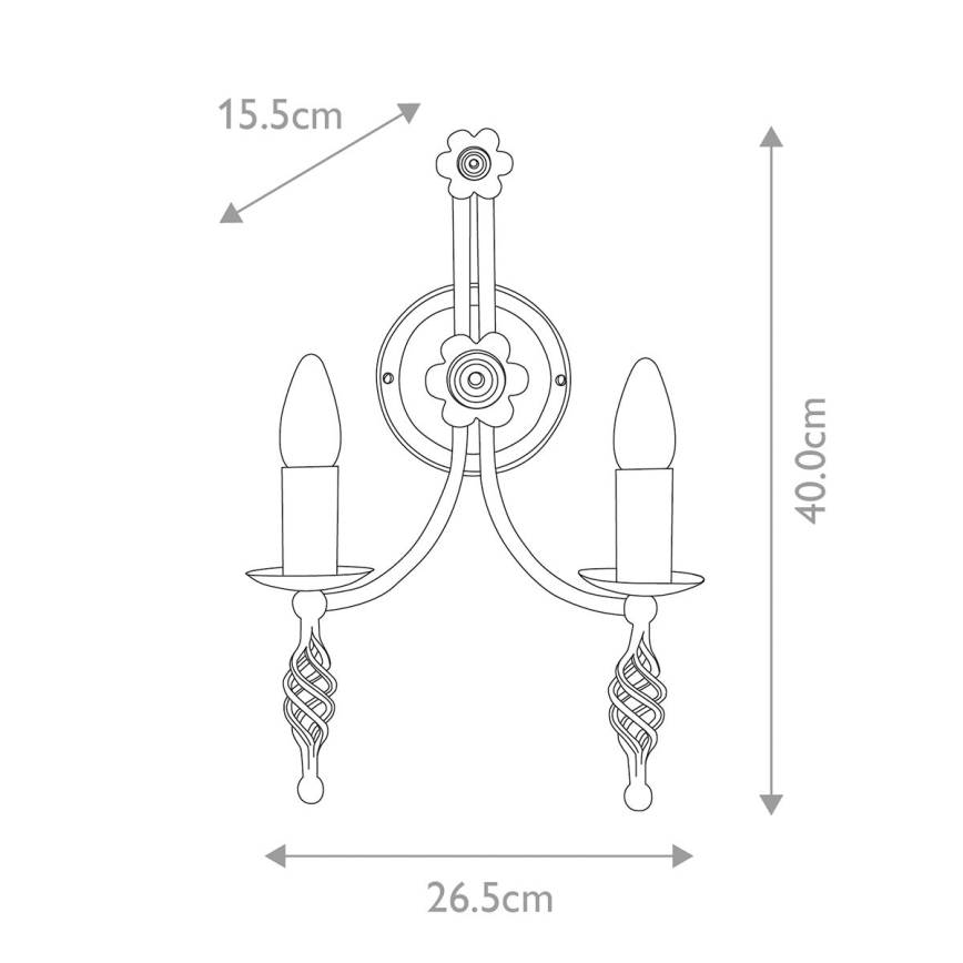 Elstead - Zidna svjetiljka BELFRY 2xE14/60W/230V