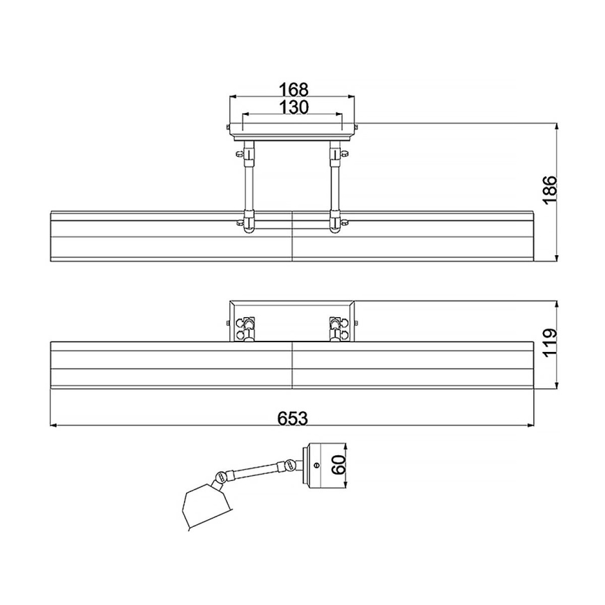 Elstead - Svjetiljka za slike CHAWTON 4xE14/40W/230V crna