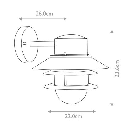 Elstead - Vanjska zidna svjetiljka COPENHAGEN 1xE27/60W/230V IP44