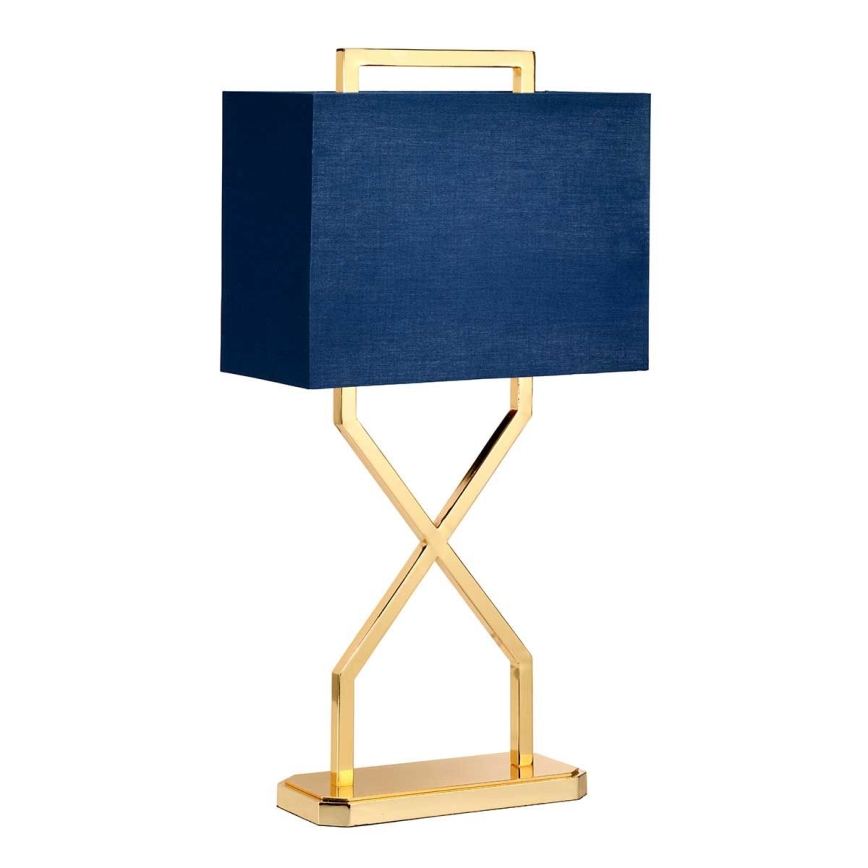 Elstead - Stolna lampa CROSS 1xE27/60W/230V zlatna/plava
