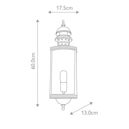 Elstead - Vanjska zidna svjetiljka DOWNING STREET 1xE27/60W/230V IP44
