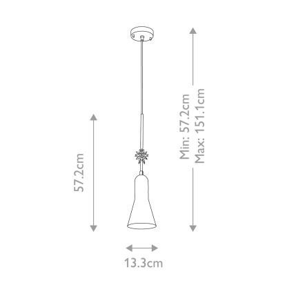 Elstead - Luster na sajli ETOILE 1xE27/60W/230V pr. 13,3 cm crna