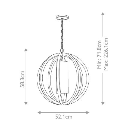 Elstead FE-ALLIER-P-S-LW - Luster na lancu ALLIER 1xE27/60W/230V hrast