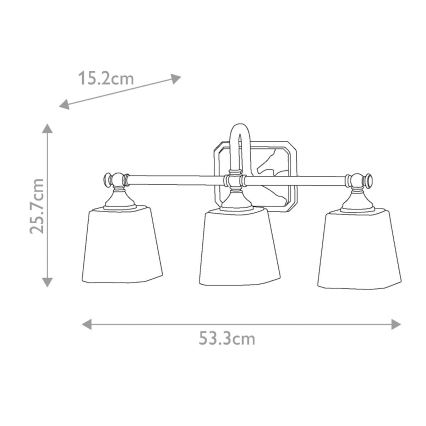 Elstead FE-CONCORD3-BATH - LED Zidna svjetiljka za kupaonicu CONCORD 3xG9/3W/230V IP44