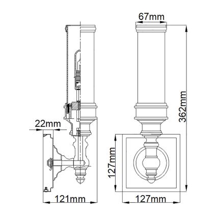 Elstead FE-PAYN-OR1-BATH - LED Zidna svjetiljka za kupaonicu PAYNE 1xG9/3W/230V IP44