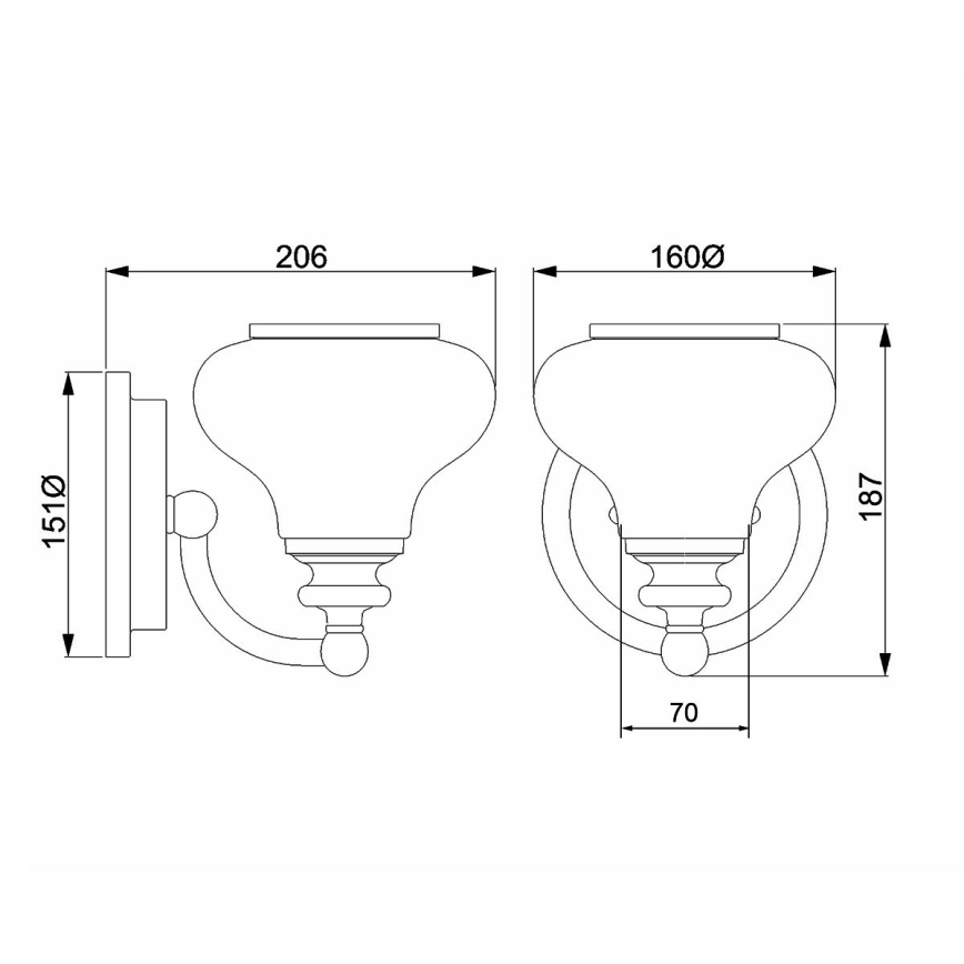 Elstead HK-AINSLEY1-BATH - LED Zidna svjetiljka za kupaonicu AINSLEY 1xG9/3W/230V IP44