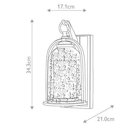 Elstead HK-QUINCY-S - Vanjska zidna svjetiljka QUINCY 1xE27/100W/230V IP44