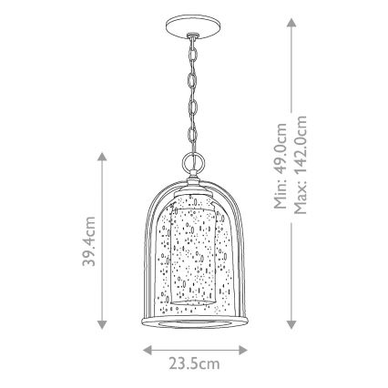 Elstead HK-QUINCY8-M - Vanjski luster QUINCY 1xE27/100W/230V IP23