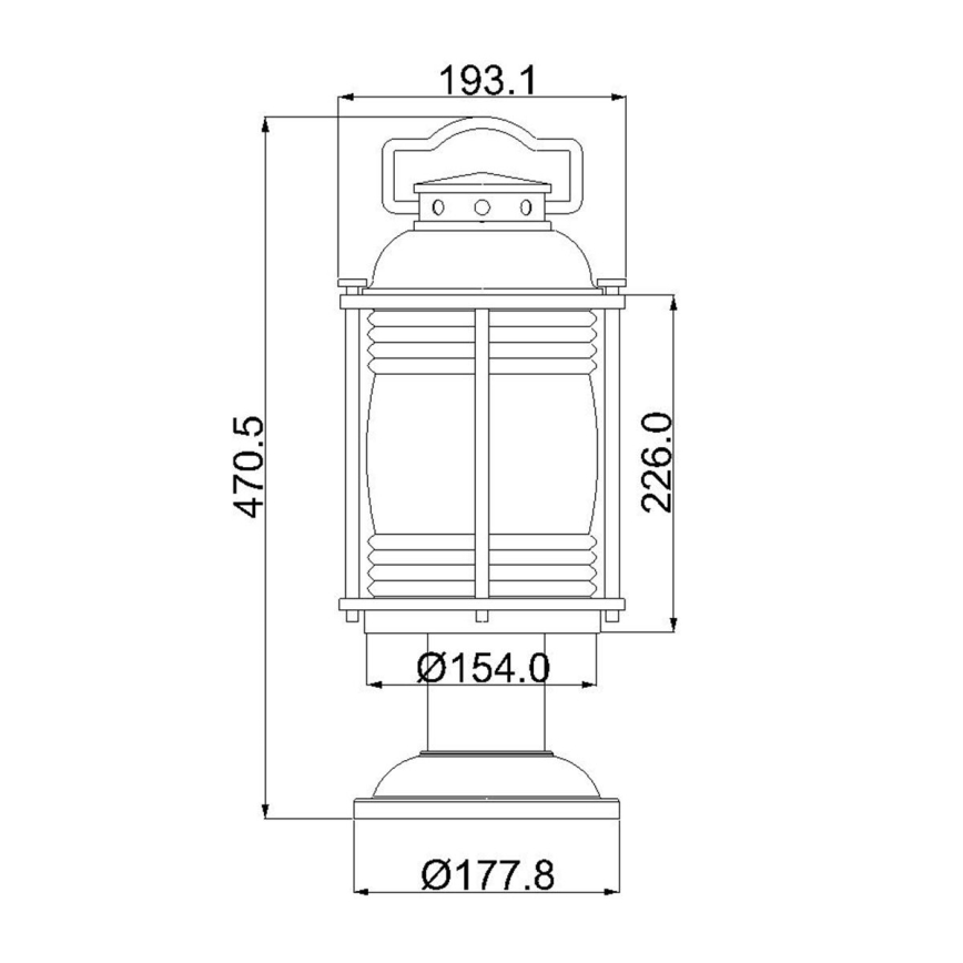 Elstead KL-ASHLANDBAY3-M - Vanjska lampa ASHLAND 1xE27/60W/230V IP44