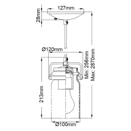 Elstead KL-BRINLEY-MP-NI - Luster na sajli BRINLEY 1xE27/60W/230V mat krom