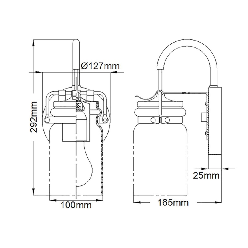 Elstead KL-BRINLEY1-NI - Zidna svjetiljka BRINLEY 1xE27/60W/230V mat krom
