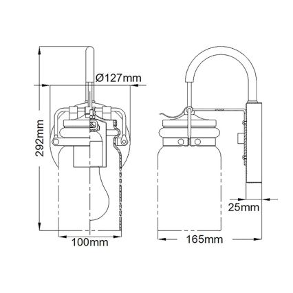 Elstead KL-BRINLEY1-OZ - Zidna svjetiljka BRINLEY 1xE27/60W/230V antracit