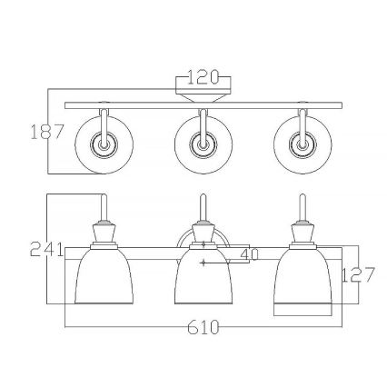 Elstead KL-CORA3-BATH - LED Zidna svjetiljka za kupaonicu CORA 3xG9/3W/230V IP44