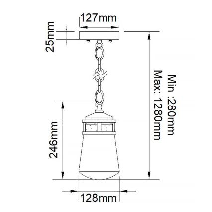 Elstead KL-LYNDON8-S-AZ - Vanjski luster LYNDON 1xE27/75W/230V IP44 antracit