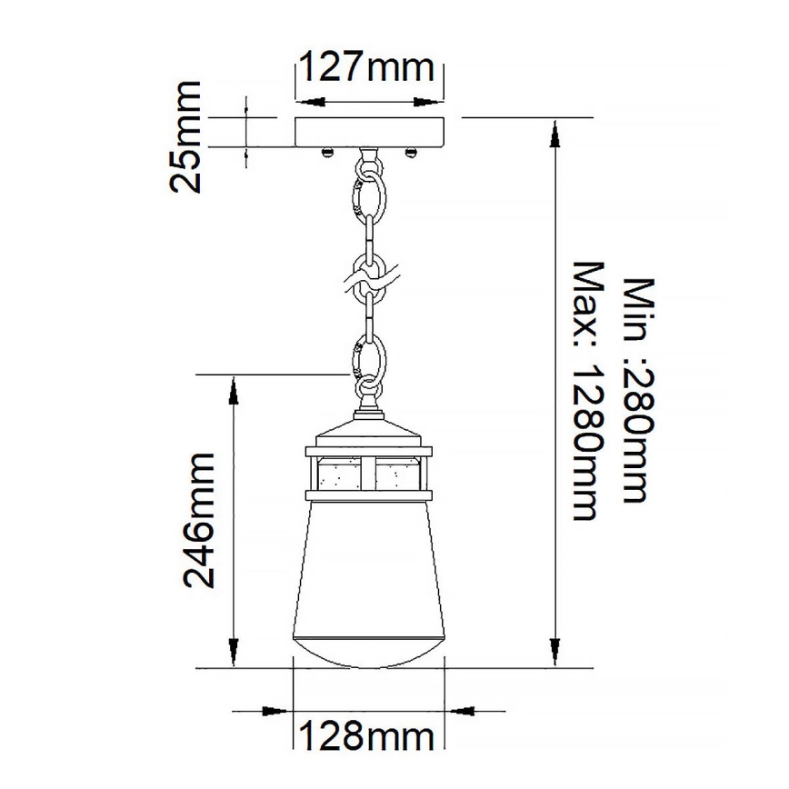 Elstead KL-LYNDON8-S-AZ - Vanjski luster LYNDON 1xE27/75W/230V IP44 antracit