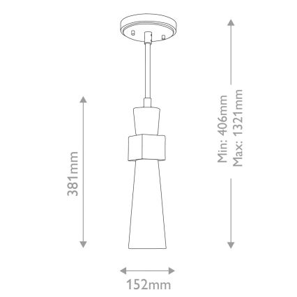 Elstead - Luster na stalku KRISTY 1xE27/40W/230V Ø 15,2 cm bakrena