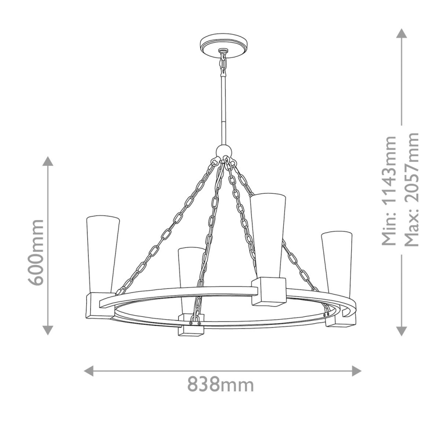 Elstead - Luster na štapu KRISTY 4xE27/40W/230V bakreni