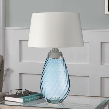 Elstead - LED Stolna lampa LENA 1xE27/40W/230V + 1xGU10/7W 74 cm plava/bijela