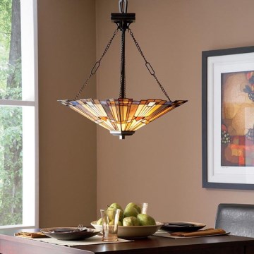 Elstead - Luster na lancu Tiffany INGLENOOK 3xE27/100W/230V