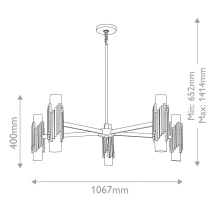 Elstead - Luster na štangu MARVELE 10xE14/40W/230V zlatni