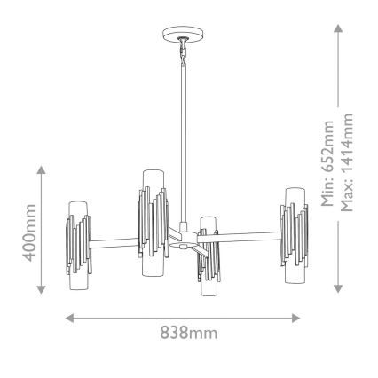 Elstead - Luster na šipci MARVELE 8xE14/40W/230V zlatna