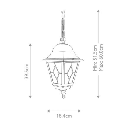 Elstead NR9-BLK - Vanjski luster NORFOLK 1xE27/100W/230V IP43