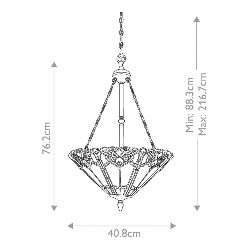 Elstead QZ-CAMBRIDGE-P - Luster na lancu BELLE 3xE27/100W/230V