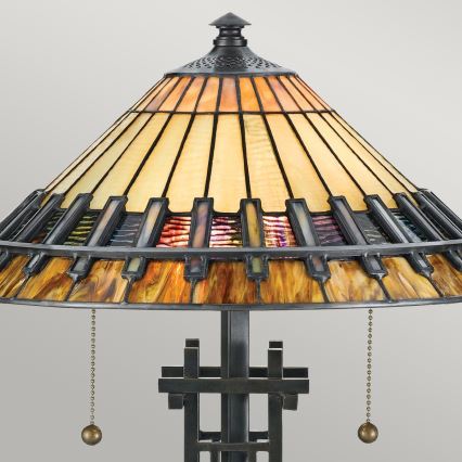 Elstead QZ-CHASTAIN-TL - Stolna lampa CHASTAIN 2xE27/60W/230V