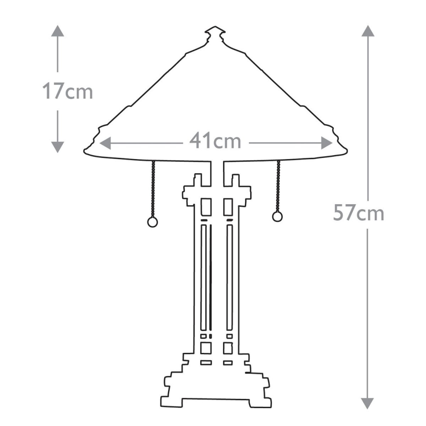 Elstead QZ-CHASTAIN-TL - Stolna lampa CHASTAIN 2xE27/60W/230V