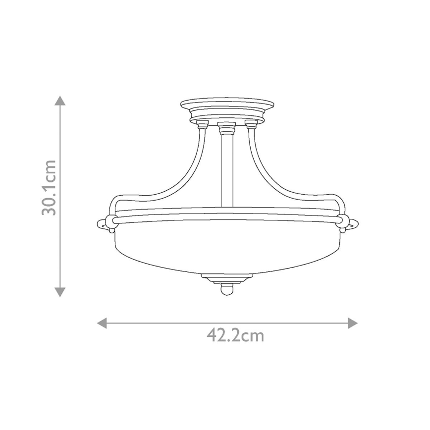 Elstead - Stropna lampa GRIFFIN 3xE27/100W/230V mat krom