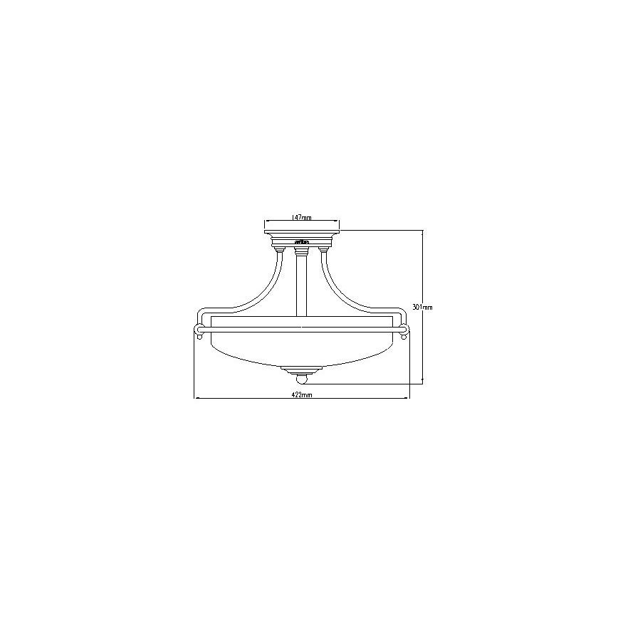 Elstead - Nadgradni luster GRIFFIN 3xE27/100W/230V sjajni krom
