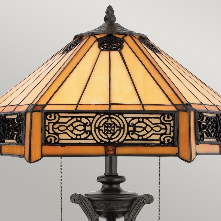 Elstead - Stolna lampa INDUS 2xE27/60W/230V jantarno staklo