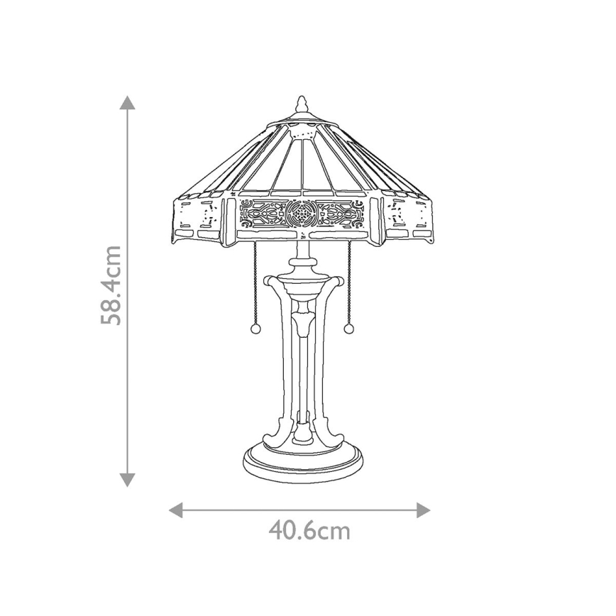 Elstead - Stolna lampa INDUS 2xE27/60W/230V jantarno staklo