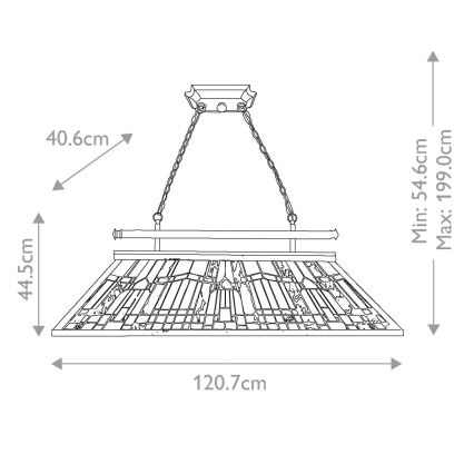 Elstead QZ-INGLENOOK-ISLE - Luster na lancu INGLENOOK 3xE27/100W/230V