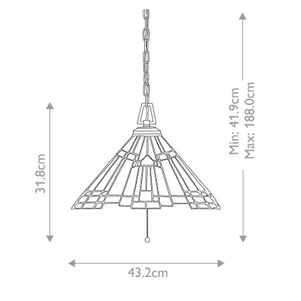 Elstead QZ-INGLENOOK-P-A - Luster na lancu INGLENOOK 3xE27/60W/230V