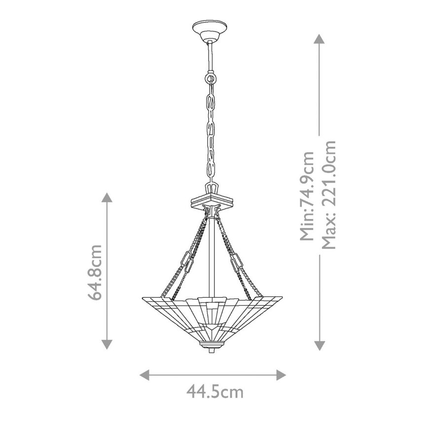 Elstead QZ-INGLENOOK-P-B - Luster na lancu INGLENOOK 3xE27/100W/230V