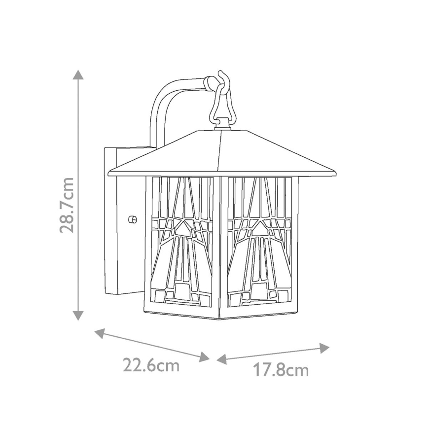 Elstead QZ-INGLENOOK2-S - Vanjska zidna svjetiljka INGLENOOK 1xE27/60W/230V IP44