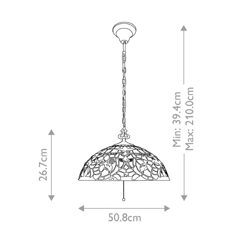 Elstead QZ-KAMI-P - Luster na lancu KAMI 3xE27/60W/230V