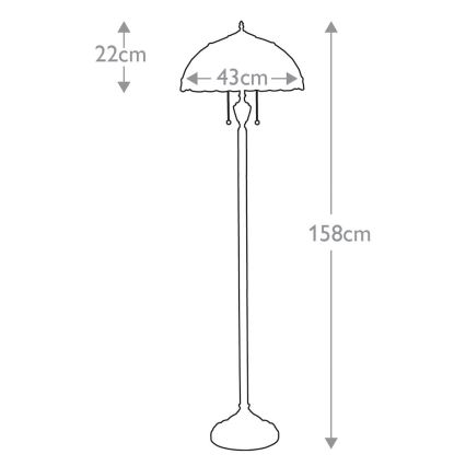 Elstead QZ-LARISSA-FL - Podna lampa LARISSA 2xE27/100W/230V