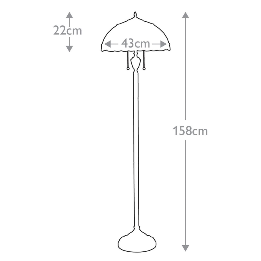 Elstead QZ-LARISSA-FL - Podna lampa LARISSA 2xE27/100W/230V